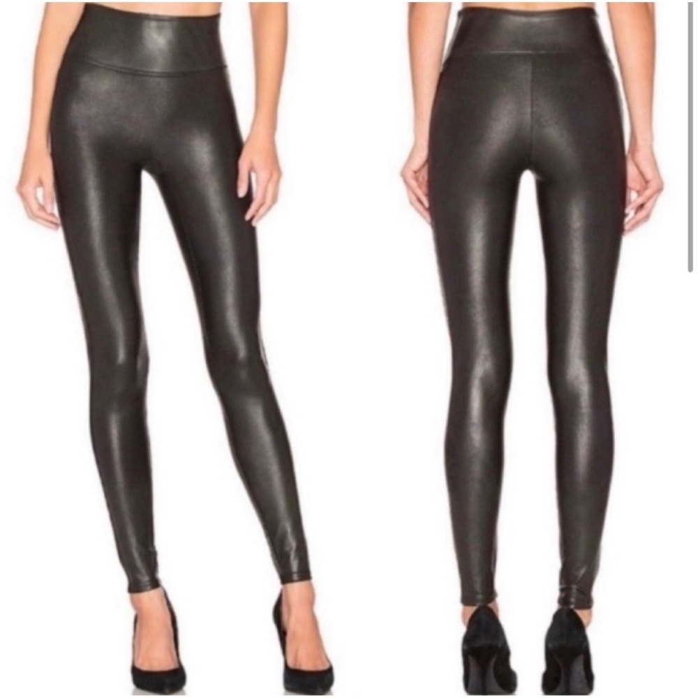 Spanx Faux Leather Leggings in Black - Picture 2 of 14